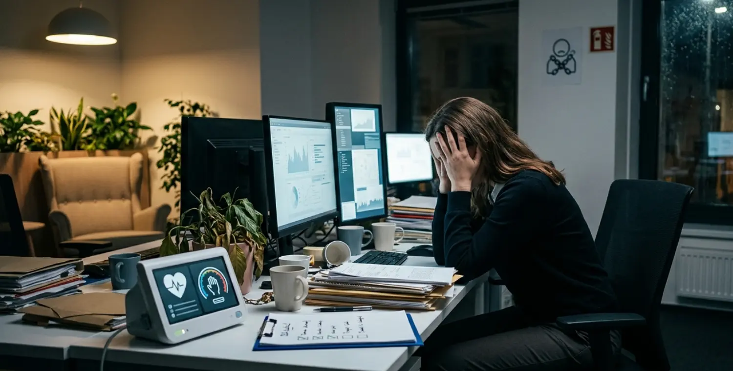 psychická pracovná záťaž, syndróm vyhorenia zamestnávateľ, prevencia vyhorenia v práci, burnout BOZP, povinnosti zamestnávateľa duševné zdravie, pracovná zdravotná služba psychická záťaž